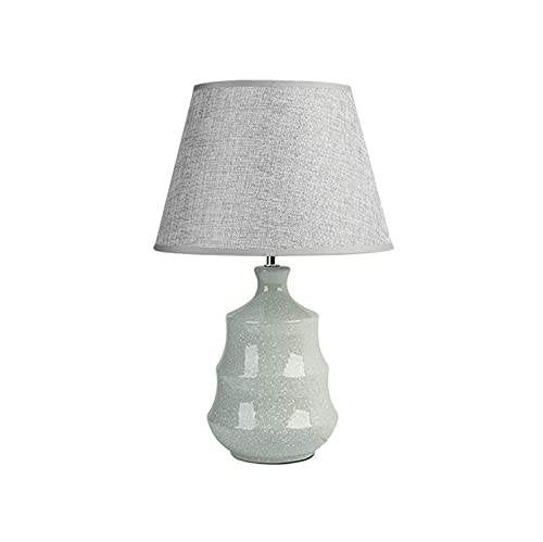 Lamp Bed Lamp Retro Table Lamps Ceramics Bedside Table Lamps with Glass Lampshade Creative Nightstand Lamps for Home Office Cafe Lamp, 19" H Desk Light Living Room Lamp Lamp