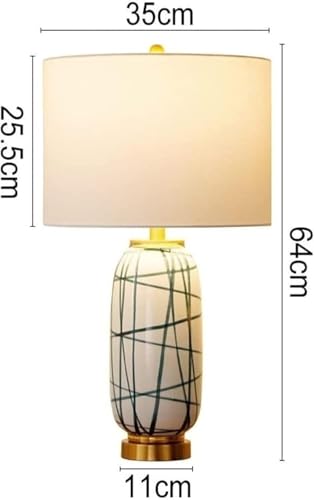 Handwriting Ceramic Table Lamp with Metal Base Nightstand Fixture,Pendant Ceiling Light