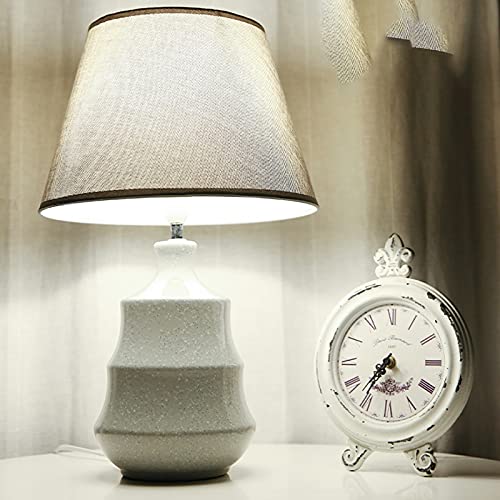Lamp Bed Lamp Retro Table Lamps Ceramics Bedside Table Lamps with Glass Lampshade Creative Nightstand Lamps for Home Office Cafe Lamp, 19" H Desk Light Living Room Lamp Lamp