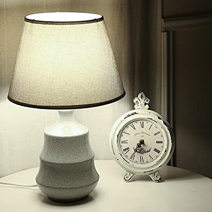 Lamp Bed Lamp Retro Table Lamps Ceramics Bedside Table Lamps with Glass Lampshade Creative Nightstand Lamps for Home Office Cafe Lamp, 19" H Desk Light Living Room Lamp Lamp