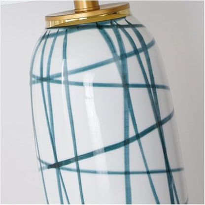 Handwriting Ceramic Table Lamp with Metal Base Nightstand Fixture,Pendant Ceiling Light