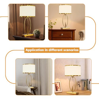 Lamp Bed Mid Century Table White and Gold Lamps with Fabric Lampshade and Iron Body Small Gold Table Dining Room