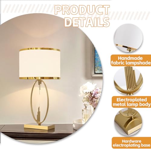 Lamp Bed Mid Century Table White and Gold Lamps with Fabric Lampshade and Iron Body Small Gold Table Dining Room