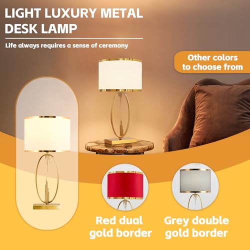 Lamp Bed Mid Century Table White and Gold Lamps with Fabric Lampshade and Iron Body Small Gold Table Dining Room