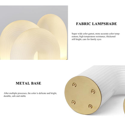 Lamp Bed Modern Table U-Shape Bedside Creative Round White PE Lampshade with Metal Base Nightstand Lamps Reading Room
