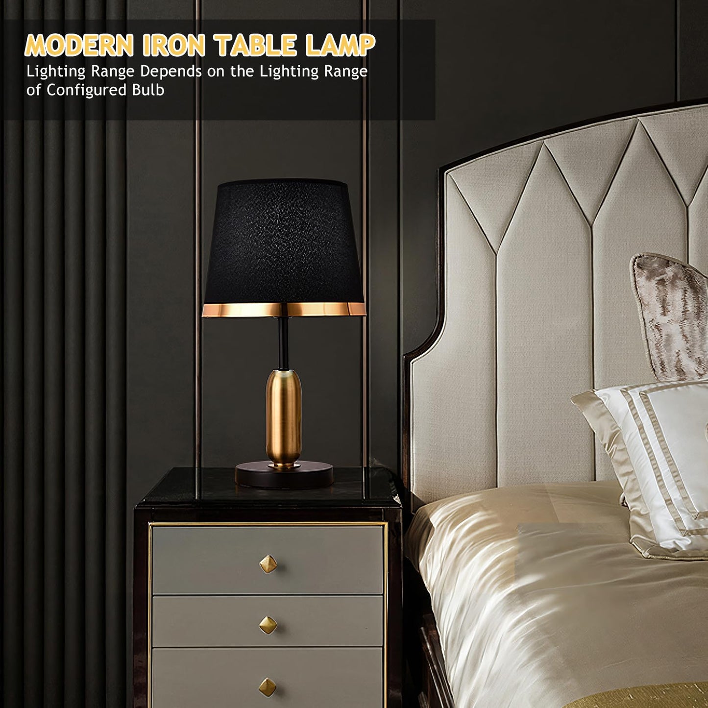 Lamp Bed Nordic Table Modern Table with Brass Metal Droplet Base Simple Light Luxury Table Nightstand Brass Table Bedside